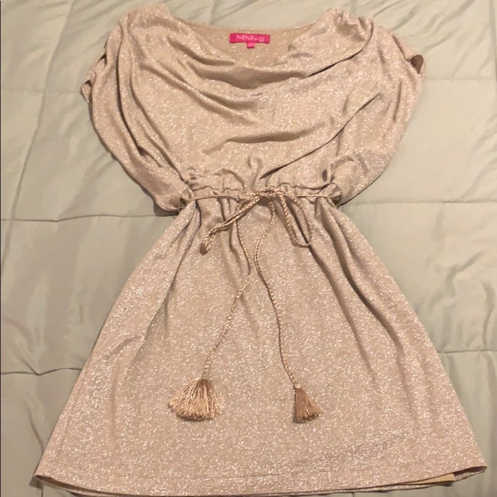 Beautiful metallic tassel tie dress